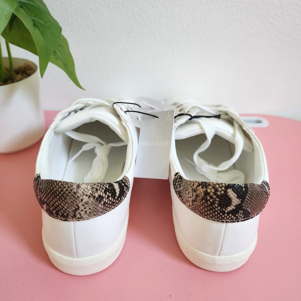 West Loop Whitr/Glittery Snakeskin Patterned Sneakers - Picture 7 of 10